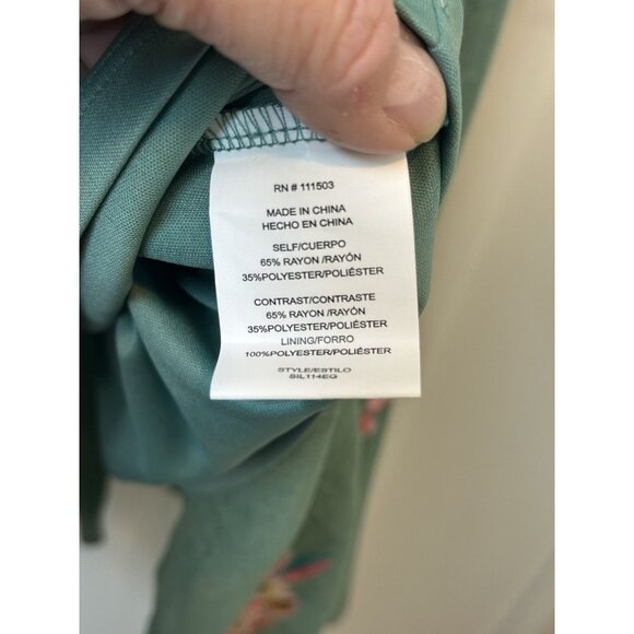 Anthropologie Fig & Flower Green Tiered Embroidered Maxi Dress L Whimsical Boho - Picture 3 of 7